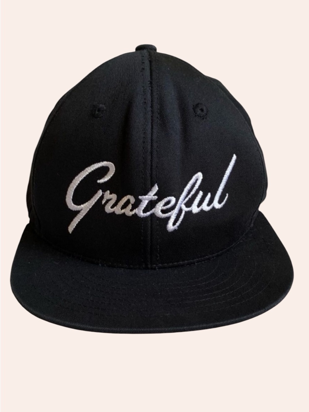 KBETHOS Grateful Embroidered Black Snapback Cotton Baseball Hat Cap